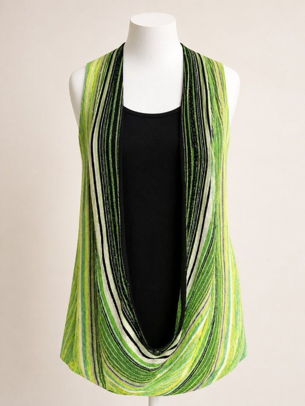 INC International Concepts Open Front Tunic w/att’d Tank Size XL EUC